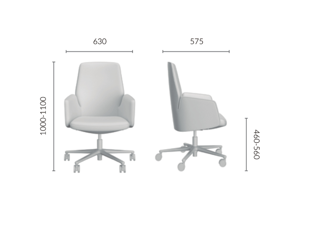 Chana - Low, Medium and High Back Executive Chair With Upholstered Or Wood Finish Back 32 Img