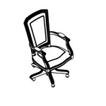 L570 x D615 x H1150-1250 mm (High Back with Arms)