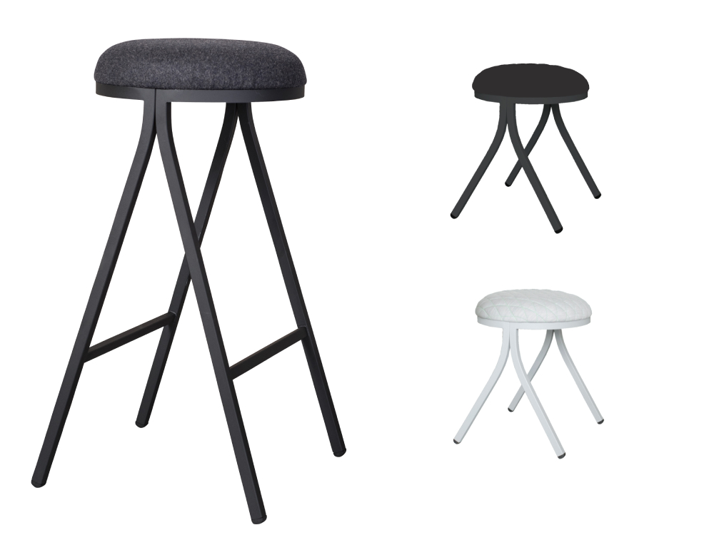 Dion – Upholstered Bar Stool with Metal Frame 05