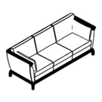 L2050 x D850 x H740 mm (Three Seater)