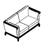 L1580 x D850 x H740 mm (Two Seater)