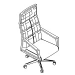 L560 x D610 x H1340-1440 mm ( High Back With Chrome Base 5 Wheels )