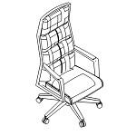 L560 x D610 x H1340-1440 mm ( High Back With Wood Base 5 Wheels )