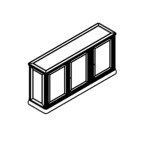 L1500 x D400 x H750 mm (Three Doors)