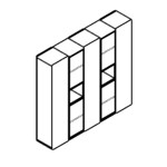 L1920 x D500 x H2255 mm (With Closed Centeral Doors)