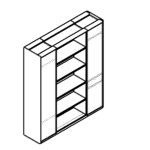 L1920 x D500 x H2255 mm (With Open Centeral Doors)