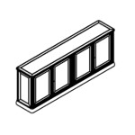 L2000 x D400 x H750 mm (Four Doors)