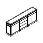 L2450 x D505 x H920 mm (Four Doors and Six Drawers)