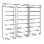 L3131 x D408 x H2220 mm (Three Body Bookcase)