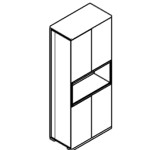 L930 x D500 x H2255 mm (With 2 Doors and Lighting)