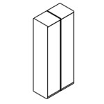 L930 x D500 x H2255 mm (With High Doors)