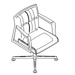 L550 x D600 x H900 mm ( Low Back With Chrome Base 4 Gliders )