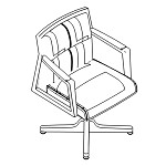 L550 x D600 x H900 mm ( Low Back With High Wood Base 4 Gliders )