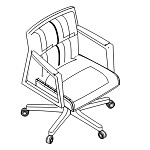 L550 x D600 x H850-950 mm ( Low Back With Chrome Base 5 Wheels )
