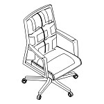 L560 x D610 x H1030-1130 mm ( Medium Back With High Wood Base 5 Wheels )