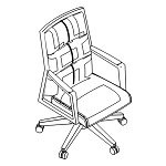 L560 x D610 x H1030-1130 mm ( Medium Back With Wood Base 5 Wheels )