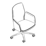 L630 x D575 x H1000-1100 mm (Wooden Shell Medium Back)