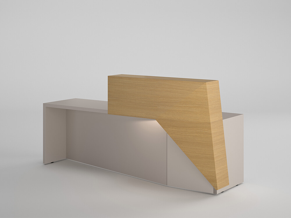 Naira - Reception Desk With Overhang Panel and Ambient Lighting LED 07 img