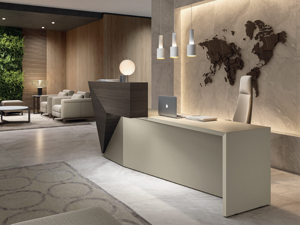 Naira - Reception Desk With Overhang Panel and Ambient Lighting LED 09 img