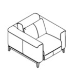 L920 x D1030 x H800 mm (One Seater)
