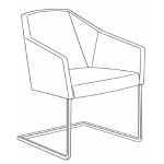 L590 x D640 x H810 mm (Cantilever Armchair)