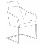 L590 x D640 x H930 mm (Cantilever High-Back Armchair)