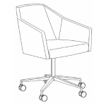 L620 x D580 x H780 mm (Five Star Leg Armchair)