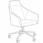 L620 x D580 x H910 mm (Five Star Leg High-Back Armchair)