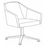 L620 x D580 x H780 mm (Four Star Leg Armchair)