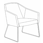 L590 x D640 x H810 mm (Sled Leg Armchair)