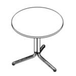 Round Shaped Meeting Table with Three Leg (2 and 4 Persons)