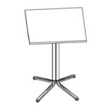 Square Shaped High Meeting Table with Four Leg (2 and 4 Persons)