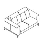 L1900 x D1030 x H800 mm (Three Seater)