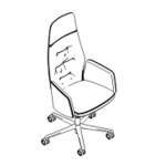 L630 x D575 x H1255-1355 mm (Upholstered High Back)