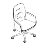 L630 x D575 x H1000-1100 mm (Upholstered Medium Back)