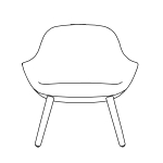 L800 x D700 x H790 mm (Wooden Leg Chair)