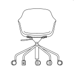 L580 x D650 x H750-870 mm (5-Star Swivel Chair)