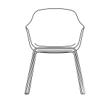 L580 x D560 x H800 mm (Sled Base Chair)