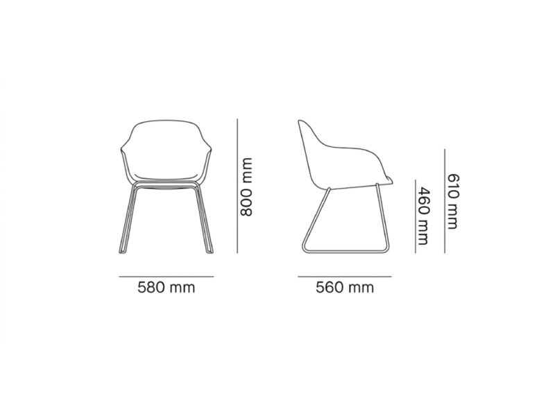 Dilmunite - Super Soft Armchair with Four and Sled Leg-Size-image