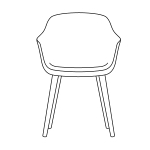 L580 x D560 x H800 mm (Solid Ash Wood Four Leg Chair)