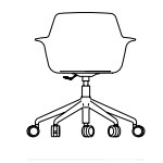 L680 x D680 x H870-770 mm (5 Star Swivel with Gas Lift)