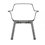 L670 x D590 x H820 mm (Four Leg)