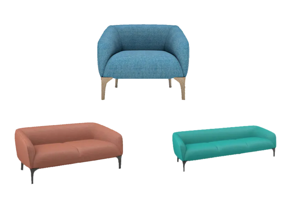 Ninah 1 - Wooden Shell One, Two and Three Seater Sofa 1 img