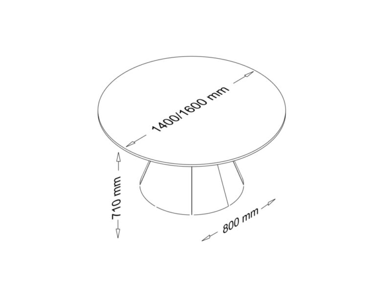 Conevia 1 - Round Meeting Table with Conical Base size img