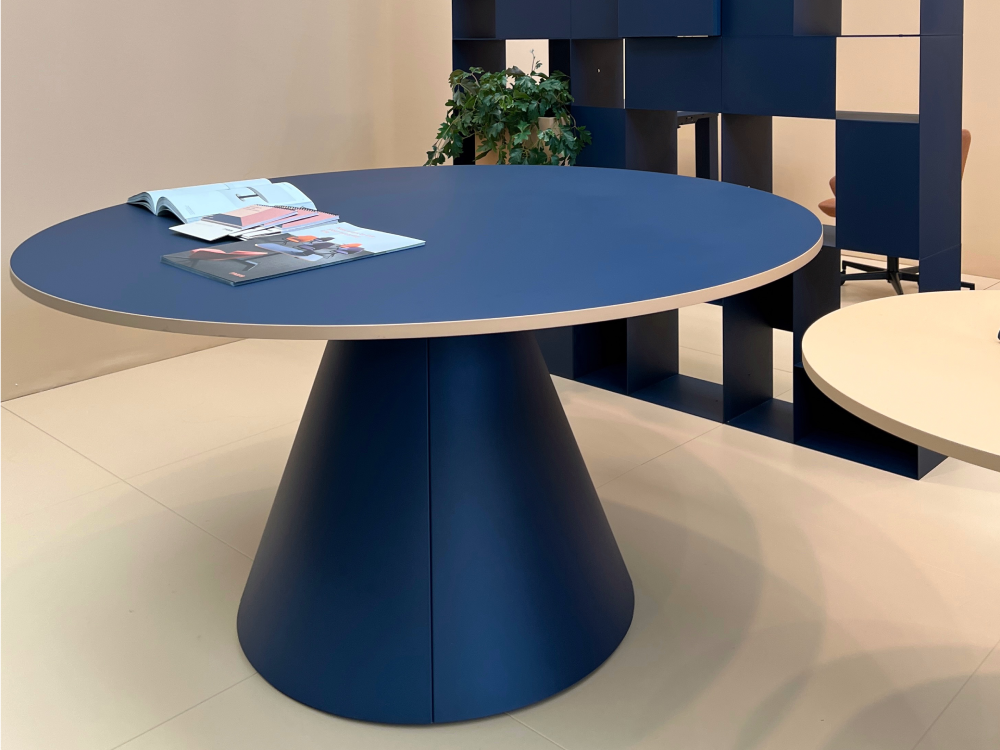 Conevia 2 - Height Adjustment Round Meeting Table with Conical Base 04 img