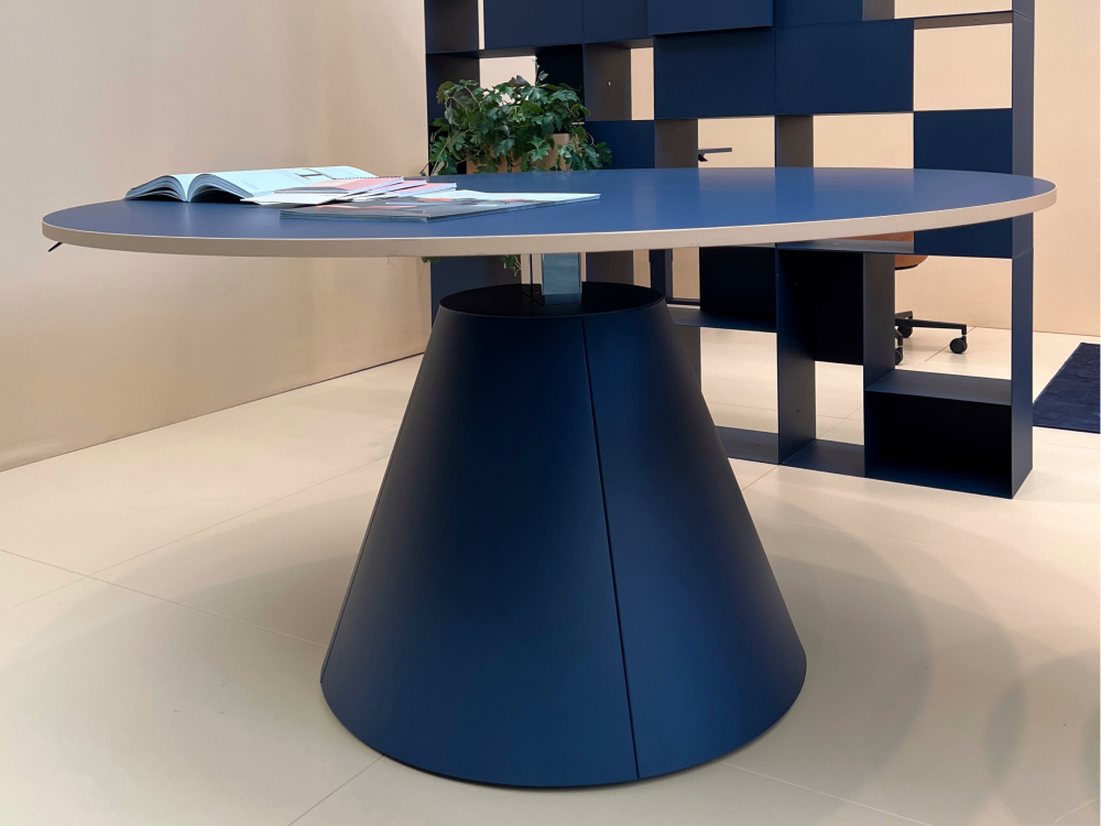 Conevia 2 - Height Adjustment Round Meeting Table with Conical Base 05 img
