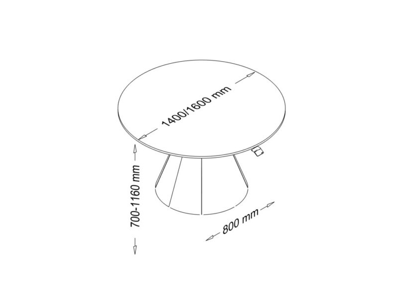 Conevia 2 - Height Adjustment Round Meeting Table with Conical Base size img Conevia 2 - Height Adjustment Round Meeting Table with Conical Base size img