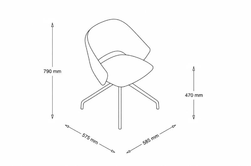 Iconair 1 - Iconair 1 - Upholstered Meeting Chai dimesstion Image Iconair 1 - Iconair 1 - Upholstered Meeting Chai dimesstion Image