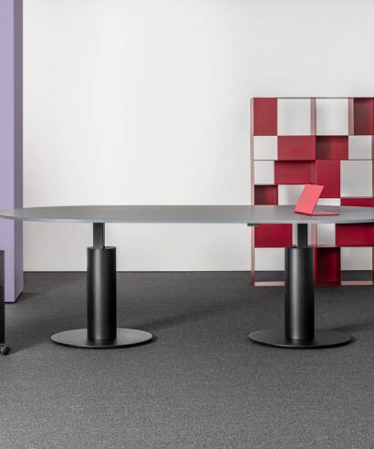 Milly 1 - D End Shaped Height Adjustable Meeting Table