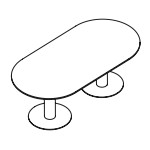 D End Shape Table (8, 10 and 12 Persons)